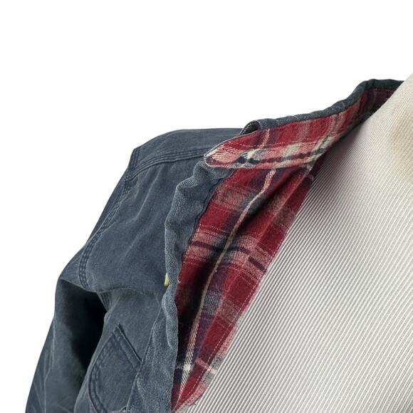 LL Bean Hurricane Shirt Mens Large Tall Blue Plaid Lined Long Sleeve Button-Up - Picture 3 of 10